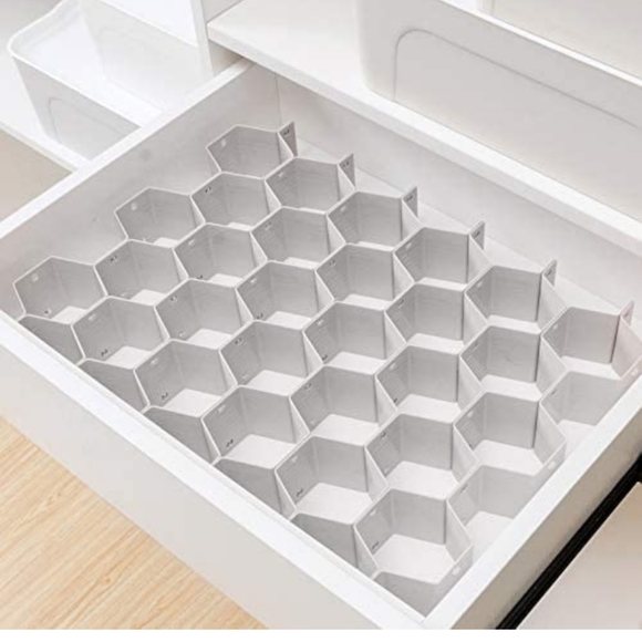 Set of 4 Plastic Honeycomb Style Drawer Divider/Organizer - Picture 1 of 8